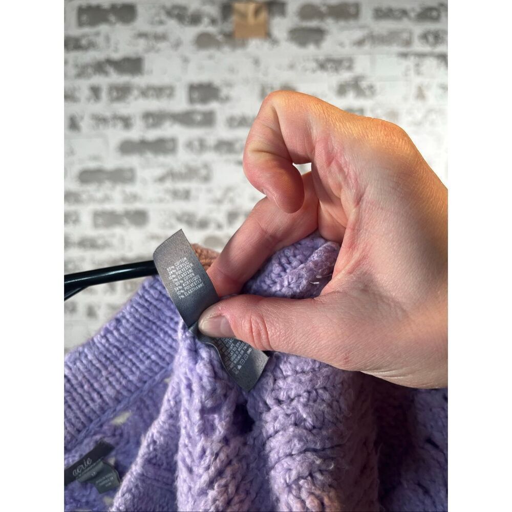 Aerie | women lilac purple knitted crewneck sweater - Picture 4 of 9